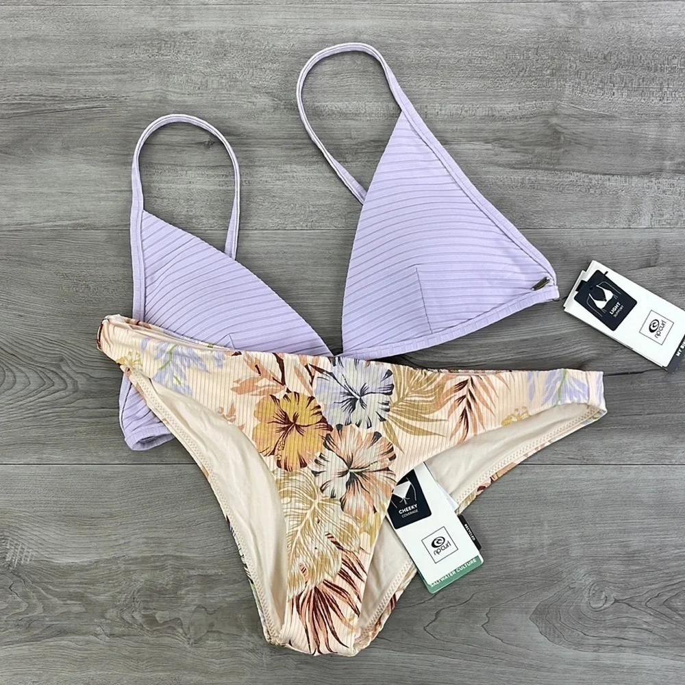 ☀️RIP CURL☀️ PREMIUM SURF BANDED PARADISE CALLING CHEEKY BIKINI SET